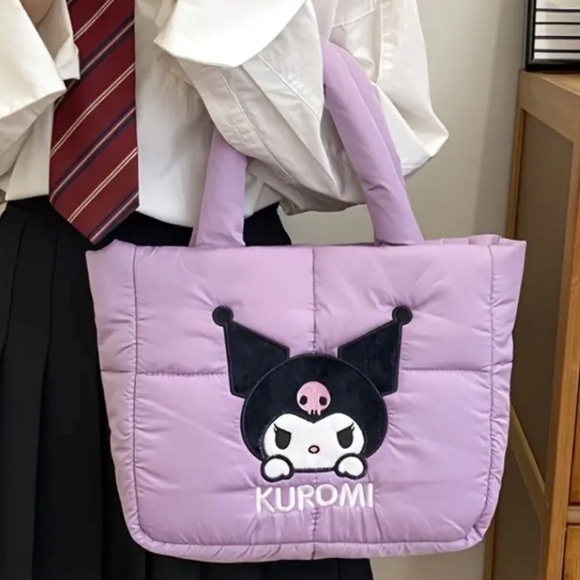 Sanrio Kuromi Large Tote Bag - 13.5" Wide 10" With Many Games, Toys, Etc - Picture 5 of 6